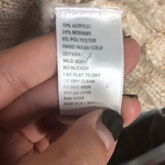 Anthropologie Charlotte Tarantola Lurex Sweater L - Picture 6 of 8